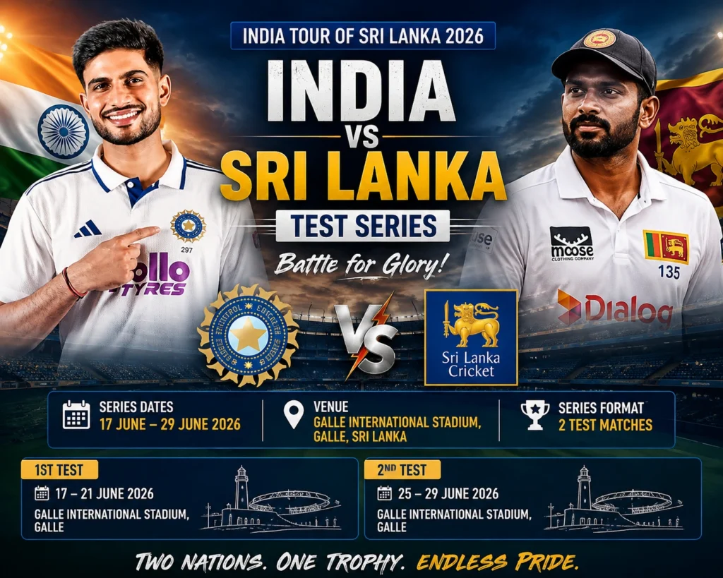 IND vs SRI Test Series 2026: Playing XI, History & Stats